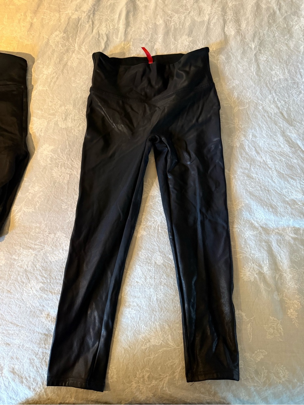 SPANX Black Faux Leather-Look High Waist Leggings